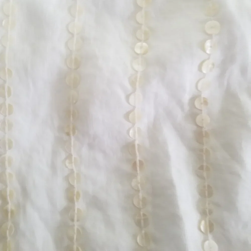 NWT J. Crew Collection Linen Women's Ivory Skirt  Shell embellishments Sz 20